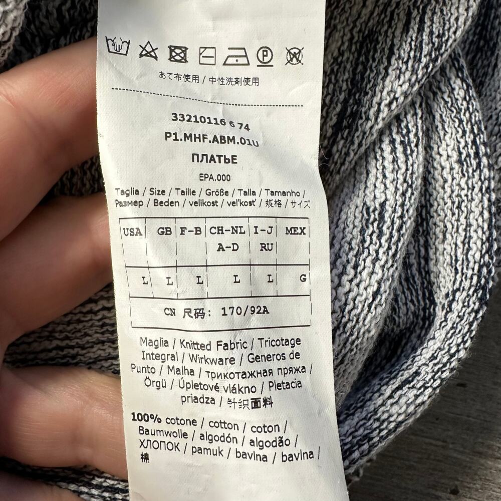 MaxMara Leisure Biglia Marbled Black Gray Blue Knit Sleeveless Midi Dress Large - Picture 8 of 10